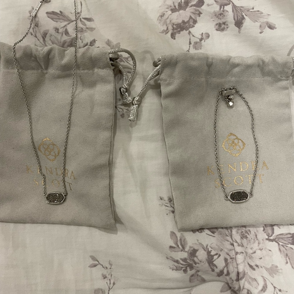 Kendra Scott Silver Necklace and Bracelet Set